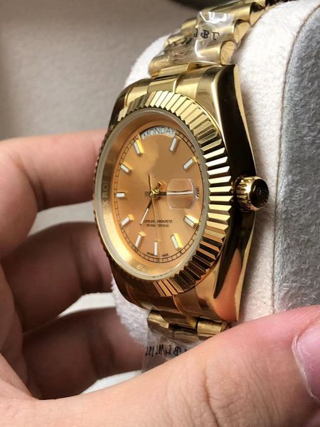 

2023 mens watch 41mm stainless steel watches men 2813 mechanical automatic president mens watches waterproof, Slivery;brown