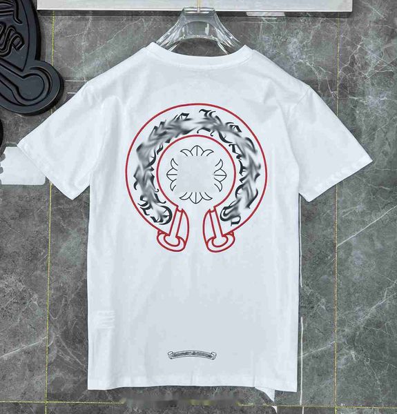 

t-shirts chrome//heart tee 2022s street chaokro classic phantom cross group horseshoe ch and womens short sleev dy, White;black