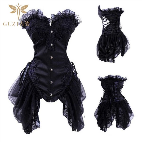 

shapewear fashion lace princess corset sweet court bodysuit, Black;white