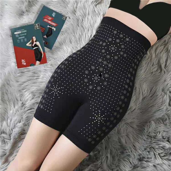 

shapewear goddess of warp high waist abdomen shrinking pants female postpartum body shaping hip lifting cotton crotch, Black;white