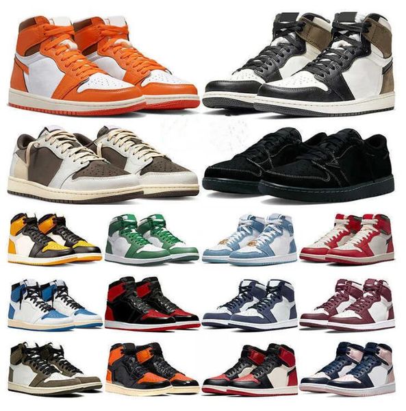 

2023 jumpman 1 basketball shoes men 1s lost found true university blue hyper royal panda dark mocha bred shadow unc smoke grey women sports