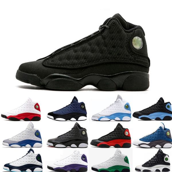 

jumpman 13 13s mens basketball shoes black cat brave blue cap and gown bred hyper royal island green court purple men trainers sports sneake