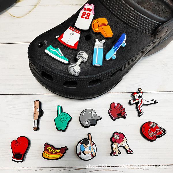 

anime charms wholesale childhood memories sports activity baseball funny gift cartoon charms shoe accessories pvc decoration buckle soft rub, Blue