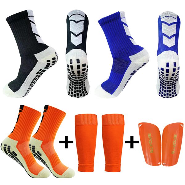 

protective gear a set non-slip football socks towel bottom with high elasticity soccer leg sleeves shin guard adults kids sport protective g