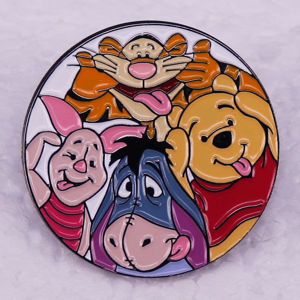 

tigger cartoon animal badge brooch childhood memories collection cute anime movies games hard enamel pins collect metal cartoon brooch, Blue