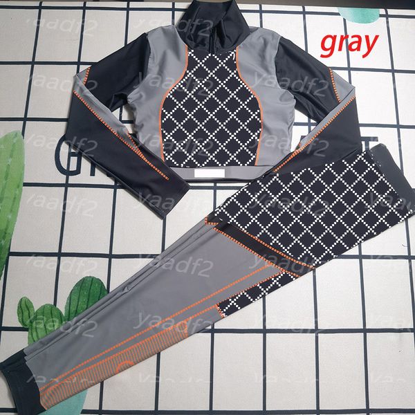 

luxury women yoga set printed long sleeve tracksuit ins fashion sportswear