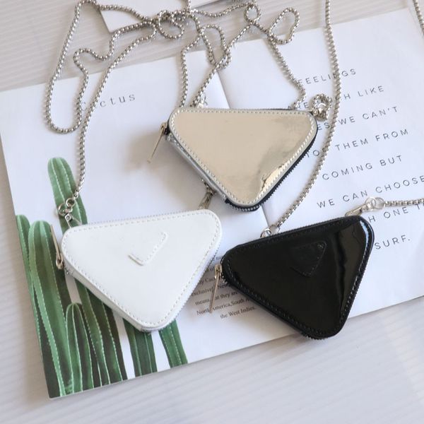 

p style kids triangle purse designer girls mini handbag europe and america lipstick headset single shoulder bags cross-body chain women&#039, White