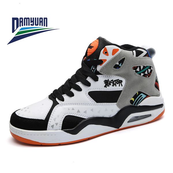 

dress shoes damyuan men's high sports trainers antiskid wearresistant youth basketball shoes safety protective ankle plug size 230214, Black