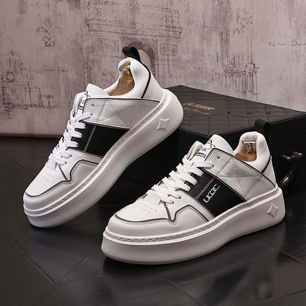 

2023 fashion spring and autumn luxury mens shoes mens walk loafers color matching thick bottom designer shoes heighten shoes loafers 38-43, Black