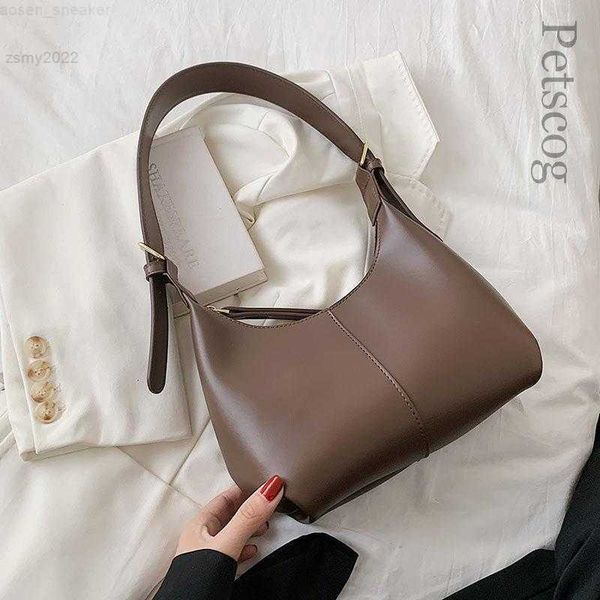 

petscog handbags for women 2022 vintage pu leather zipper shoulder bag new fashion casual female underarm bags ladies purses