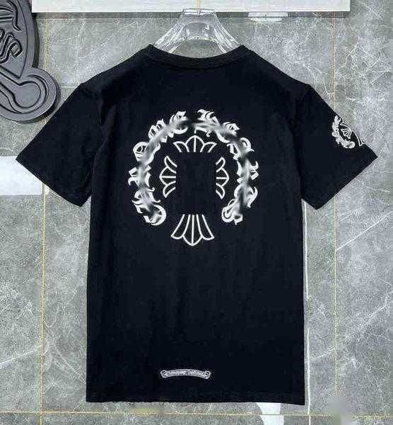 

men's t-shirts classic mens fashion ch t shirts sanskrit letter t-shirt horseshoe cross pattern tshirts designers hip hop sweater woman, White;black