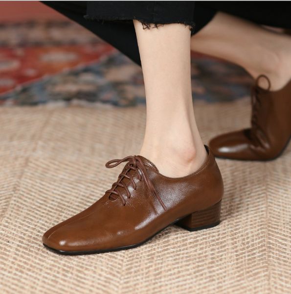

brown black oxfords vintage british style formal business shoes women office shoes