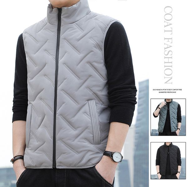 

men's vests brand fashion men autumn winter vest waistcoat korean style man casual sleeveless jacket coats size m5xl 230215, Black;white
