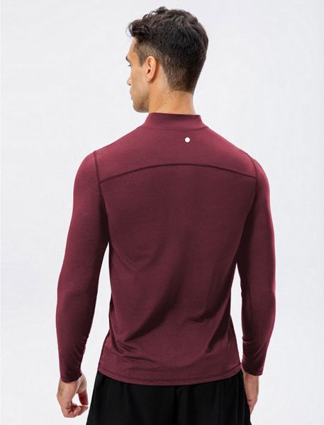 

ll men long sleeve stand-up collar polo shirt men high elasticity tights running fitness training quick dry gym clothing spring autumn top
