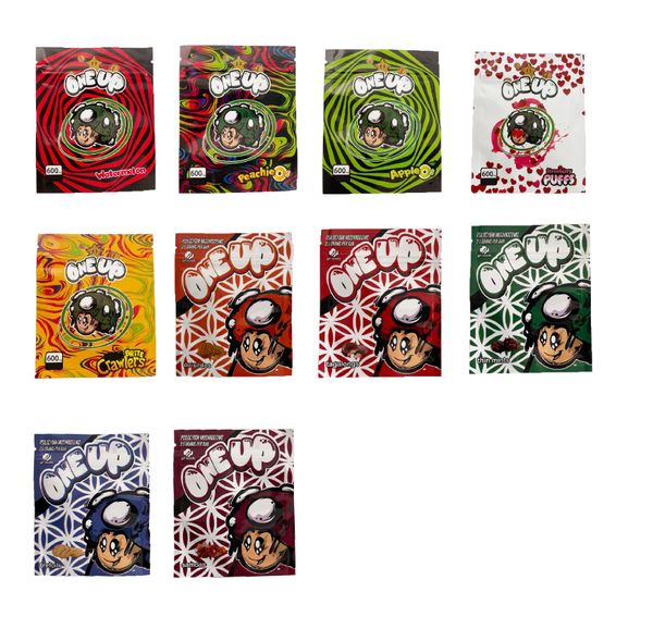 

customize empty oneup mushroom packaging bag empty mylar bags with zipper pouch