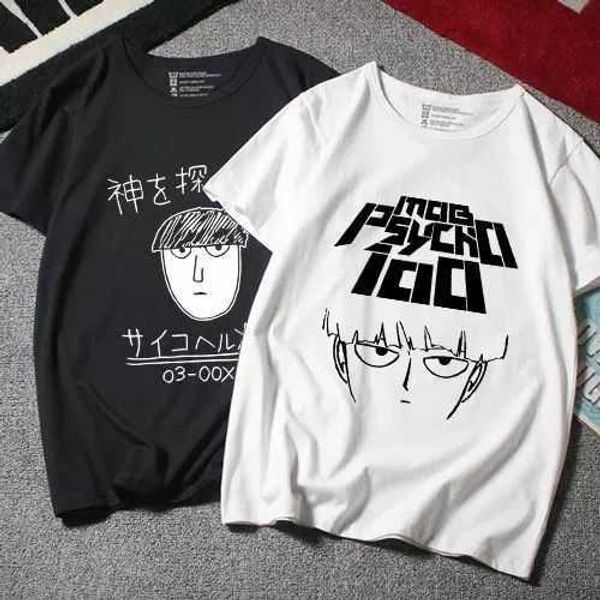

men's t-shirts fashion mens manga mob psycho 100 t-shirt short sleeve cotton graphic tshirt dropship l230216, White;black