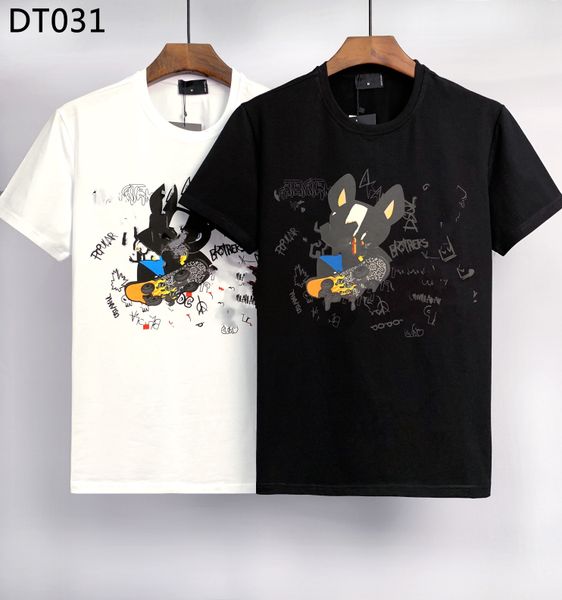 

22ss brand men t-shirt designer d2 mens polo shirt luxury dsquare print shorts o-neck short sleeve men's shirts dt2012 dsq streetwear, White;black