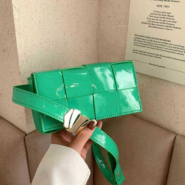 

2022 new woven small square bag korean fashion single shoulder messenger bag solid color simple chest women's waist women 220517 230201