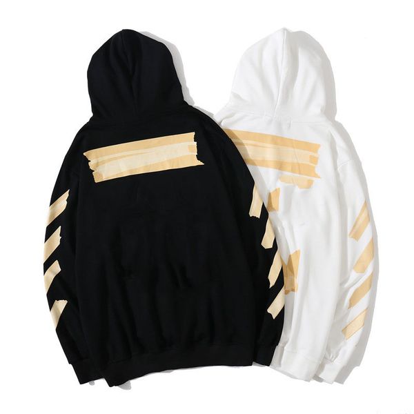 

loose mens fashion black white hoodies brand classic sweatshirts hoodie cotton pullover long sleeved back oil paint arrow x men women hoode