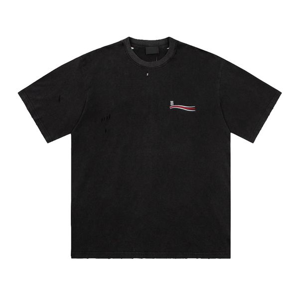 

men's plus tees & polos round t-shirt plus size neck embroidered and printed polar style summer wear with street pure cotton 0wes0, Black;brown
