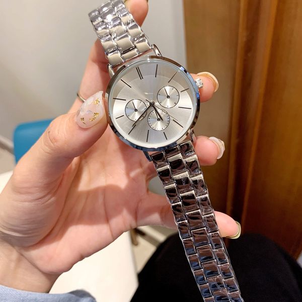 

luxury lady gold watches brand designer fashion womens watch stainless steel band quartz wristwatches for women christmas mother's day, Slivery;brown