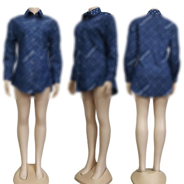 

women's blouses shirts casual printed fashion letter printing long sleeve ladies nightclub womens denim shirts jeans blouses, White