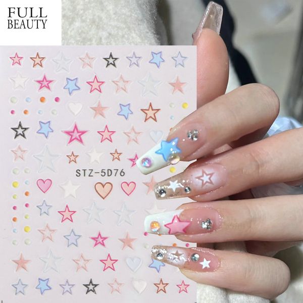 

5d design nail sticker decal cartoon pattern diy nail art stickers decoration lovely decals wholesale 2023 tz1018-1, Black
