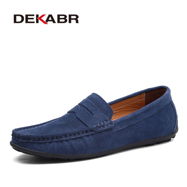 

dress shoes dekabr brand spring summer sell moccasins men loafers genuine leather shoes men flats lightweight driving shoes 230215, Black