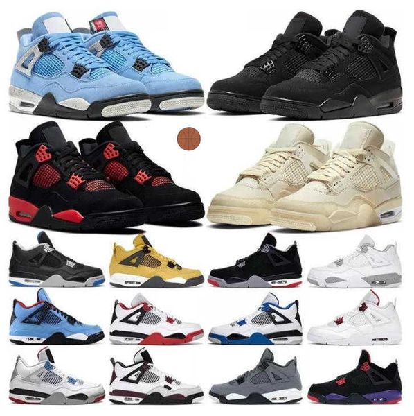 

4 jumpman 4s og mens basketball shoes military black university blue canvas sail oreo red thunder white cement black cat bred sports women j