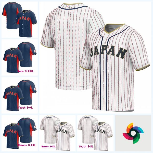 

2023 wbc wbc japan baseball jerseys world baseball classic 16 shohei ohtani 11 yu darvish 14 roki sasaki 51 seiya suzuki shosei togo sosuke, Blue;black