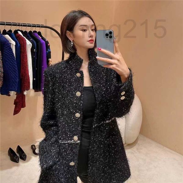 

women's jackets designer 2022 new women's model catwalk jacket long suit tweed coat autumn winter gui4, Black;brown