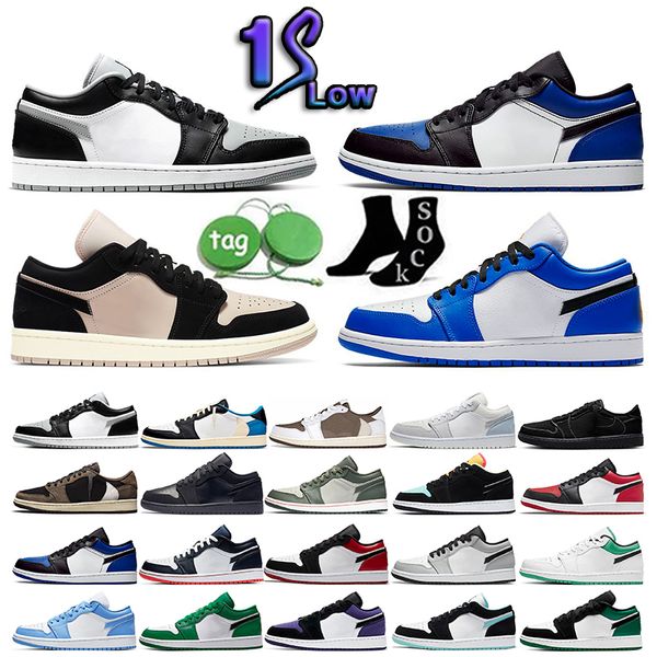 

2023 1s low basketball shoes men's breeding toe unc og cactus black white paris gugu powder smoke grey wolf breeding sneakers women&#03