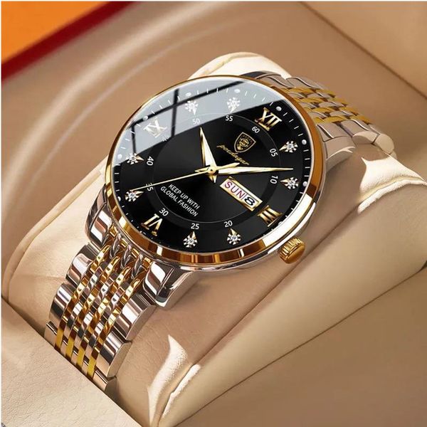 

mens automatic mechanical movement watches full sapphire glass full stainless steel luminous waterproof 28/31mm women watch couples style cl, Slivery;golden