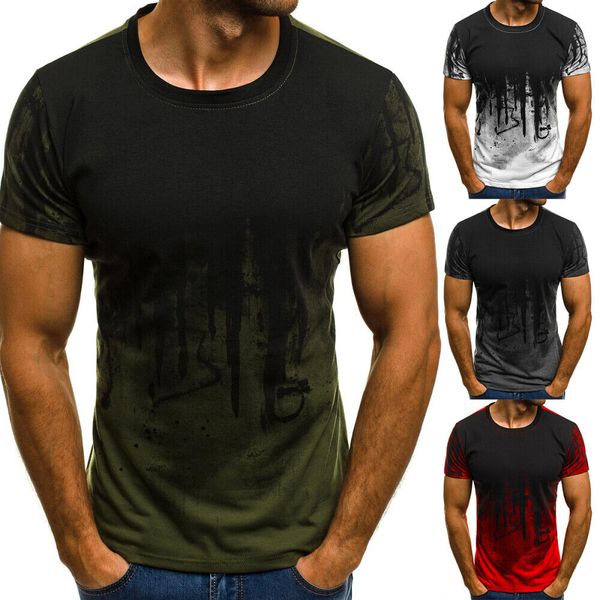 

mens slim fit o neck short sleeve muscle tee shirts casual blouse t-shirt, White;black