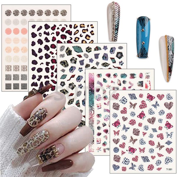 

3d design nail sticker decal cartoon pattern diy nail art stickers decoration lovely decals wholesale 2023 bw002, Black