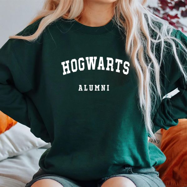 

womens hoodies sweatshirts wizard magic school alumni sweatshirt long sleeve pullover hoodie women men autumn woman clothing sweat 230216, Black