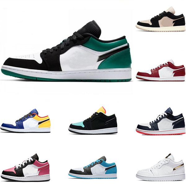 

jumpman 1 low basketball shoes mocha 1s lows sneakers crater black grey bred toe panda team red mens sneaker trainers outdoor walking 36-45