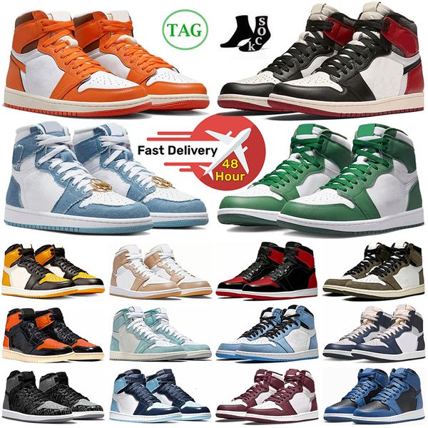 

lost and found 1 basketball shoes jumpman 1s starfish gorge green bred patent denim tan gum georgetown university blue men women outdoor spo