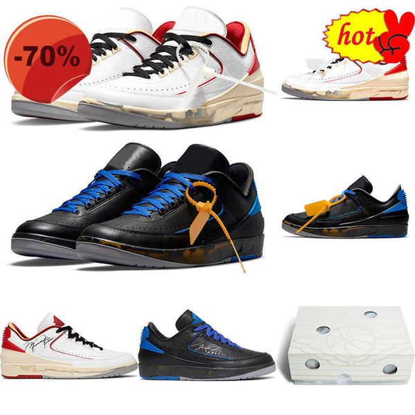 

sandals quality jumpman 2 ow basketball shoes for men women 2s black varsity royal white varsity red mens trainers sports sneakers size 36-4