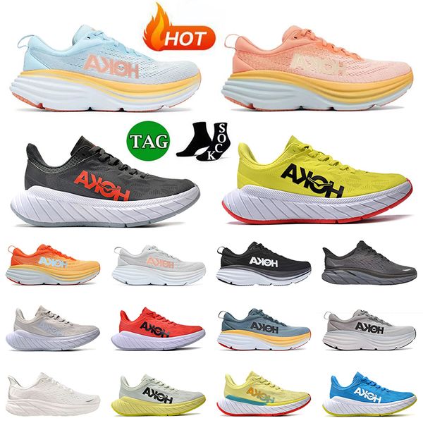 

outdoor hoka bondi 8 running shoes carbon x2 clifton designer trainers summer song shell coral peach parfait dark shadow fiesta hokas one sn