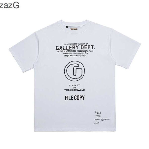 

t shirts 2023 galleryes tees dept fashion brand summer high street loose men's women's casual round neck short sleeve, White;black