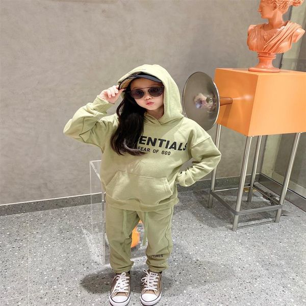 

autumn tracksuit for baby girls boys pullover cotton hoodie with pants sets children hooded casual sportswear outfit216s, White