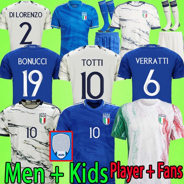 

2023 italy soccer jerseys player version maglie da calcio totti verratti chiesa training suit italia 23 24 football shirts t lorenzo men set, Black;yellow