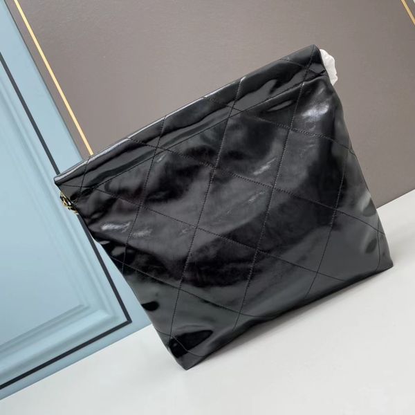 

shopping bags black luxury fashion chain simple genuine leather women handbag real soft tote shoulder 2023 230216