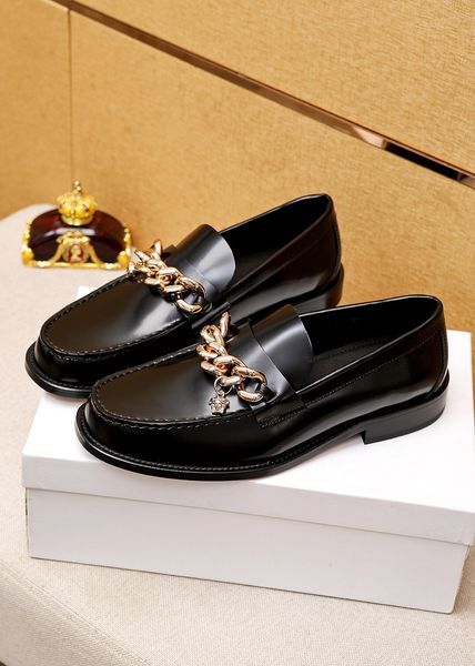 

2023 men's party dress shoes genuine leather slip on brand casual walking loafers comfortable office business flats size 38-45, Black