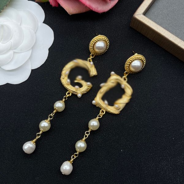 

luxury tassel pearl stud earrings women earrings birthday gift, Golden;silver