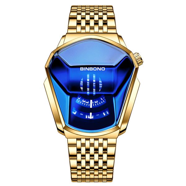 

men's watch shopee watch style locomotive watch leisure fashion scanning tick sports watches male sports watches men quartz wrist watch, Slivery;golden