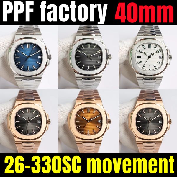 

ppf v5 40mm mens watch 26-330sc fully automatic mechanical movement watches sapphire mirror, Slivery;golden