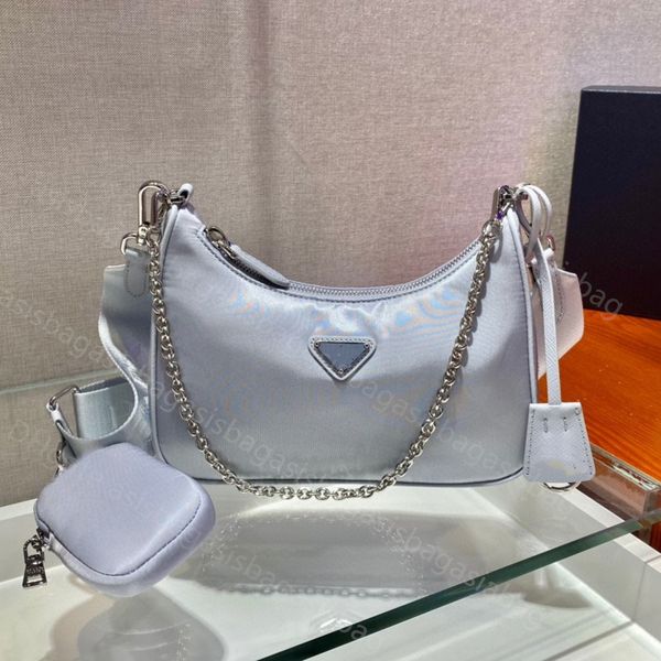 

designer ladies shoulder bag crossbody shoulders handbags re edition 2005 half moon hobo phone bags nylon tote chain side cross body bag lux