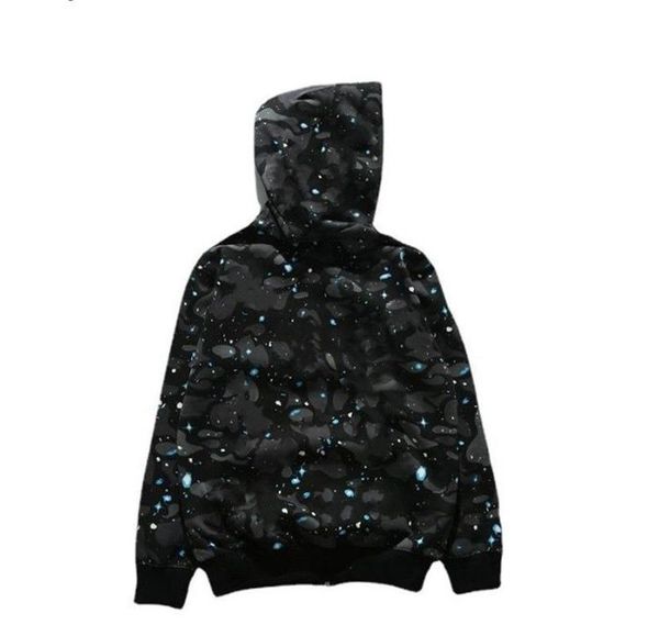 

2023 mens designer hoodies zip up shark jakcets long sleeve hooded coats loose camouflage jacket print woman hoody rsos, Black
